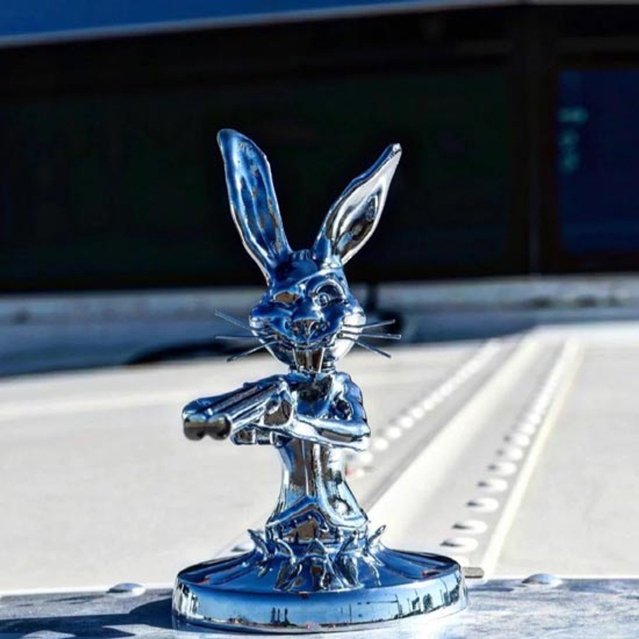 Chrome Shotgun Bunny Hood Ornament - Image 2
