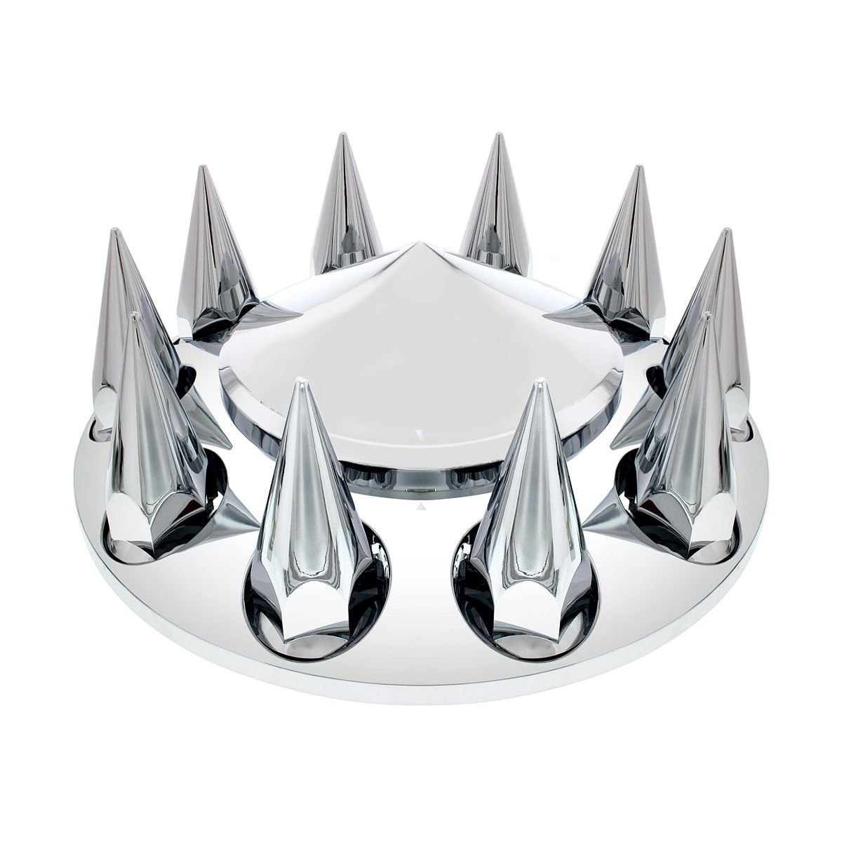 Pointed Front Axle Cover With 33mm Spike Thread-On Nut Covers - Chrome