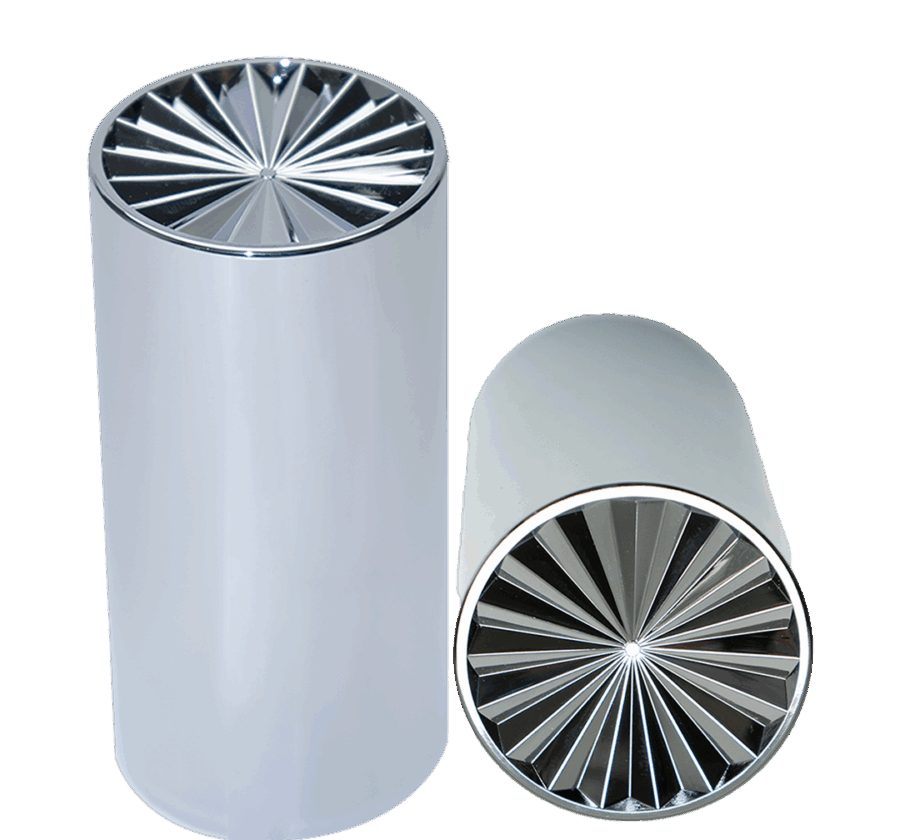 33mm Thread-On Turbine Lug Nut Cover – 4.25″ Chrome 60 Pack