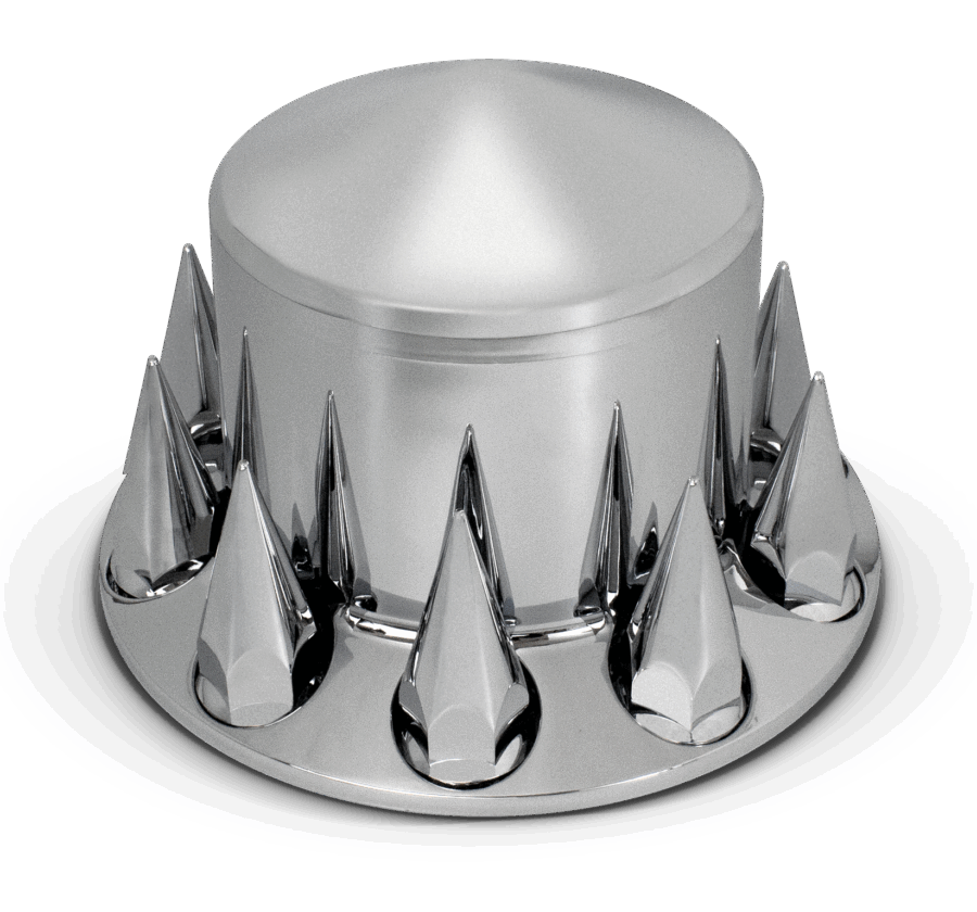 Pointed Rear Axle Cover w/ (10) 33mm Pointed Screw-On Lug Nut Covers