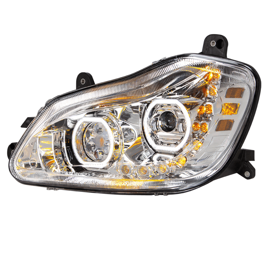 Kenworth T680 2013–2021 LED Headlight w/ Sequential Turn Signal – Chrome Passanger Side