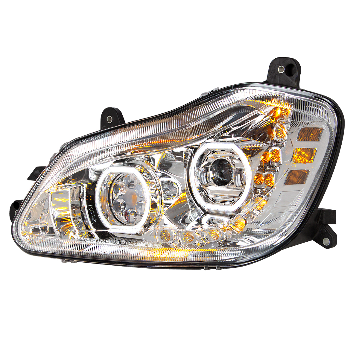Kenworth T680 2013–2021 LED Headlight w/ Sequential Turn Signal – Chrome Driver Side