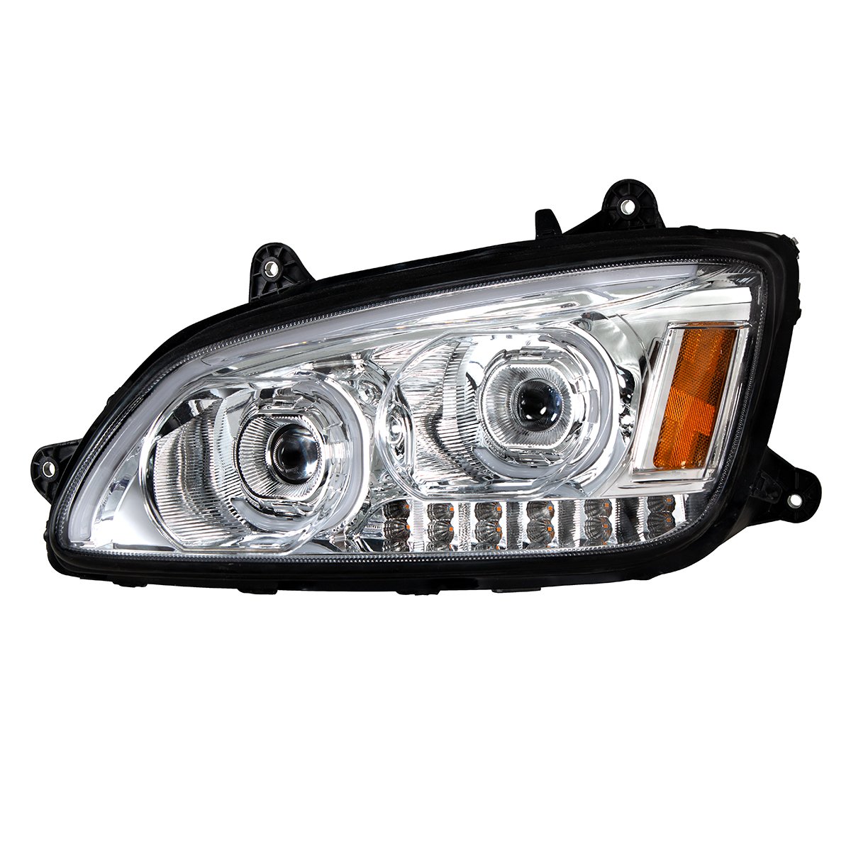 LED Headlight w/ Turn Signal & Light Bar Fits Kenworth T660 (2007–2017) Chrome - Passanger - Image 3