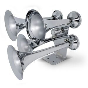 4 Trumpets Air Powered Train Horns – Chrome