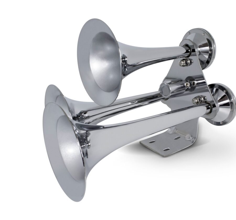 3 Trumpets Air Powered Train Horns – Chrome
