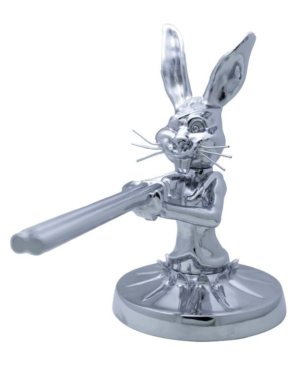 Chrome Shotgun Bunny Hood Ornament