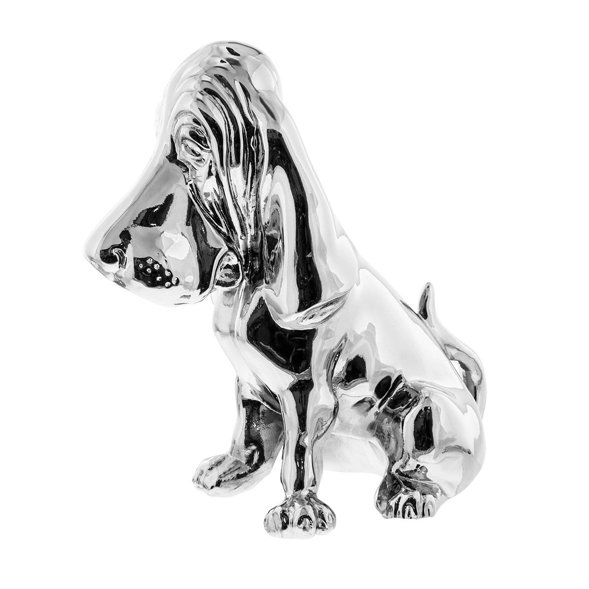 Chrome Basset Hound Hood Ornament