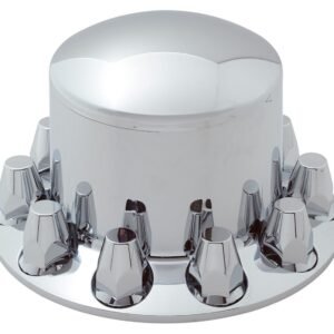 Rounded Rear Axle Cover w/ (10) 33mm Pointed Screw-On Lug Nut Covers