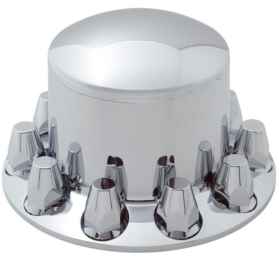 Rounded Rear Axle Cover w/ (10) 33mm Pointed Screw-On Lug Nut Covers