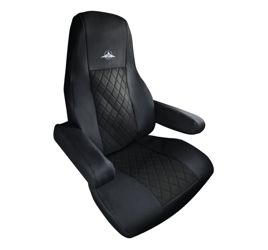 Riggear Black Faux Leather Seat Covers for Freightliner Cascadia 2008–2025