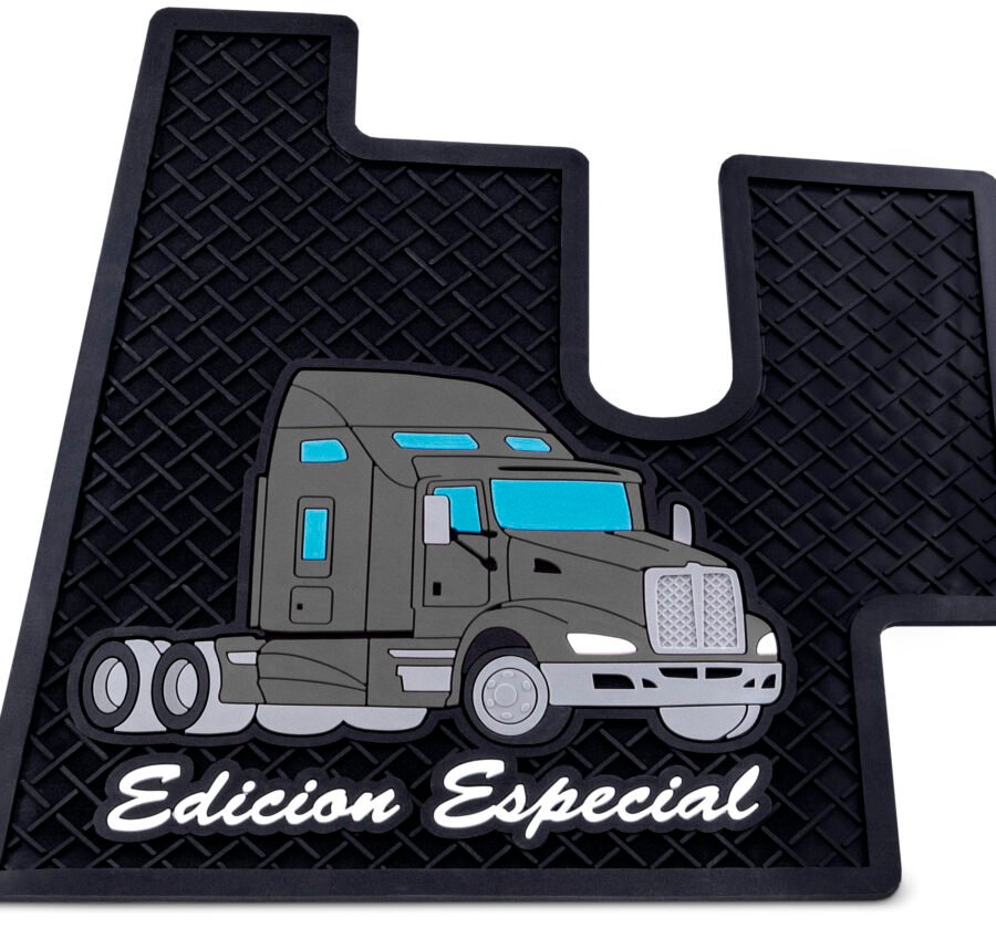 RUBBER FLOOR MATS FOR KENWORTH T600 & T660 – BLACK
