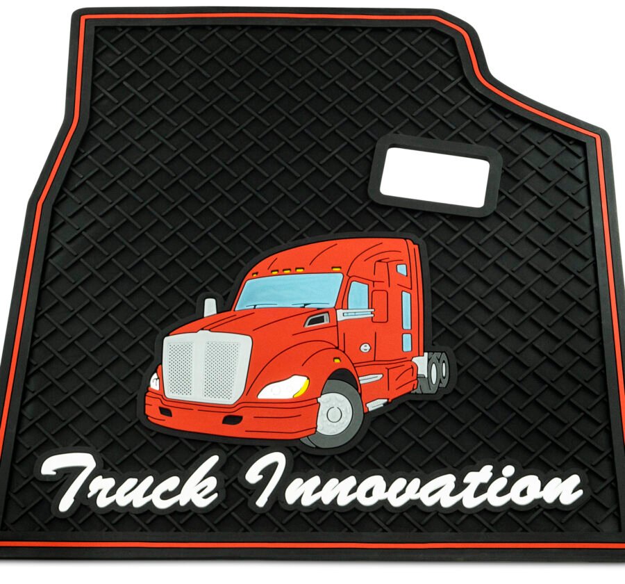 RUBBER FLOOR MATS FOR KENWORTH T680 – RED