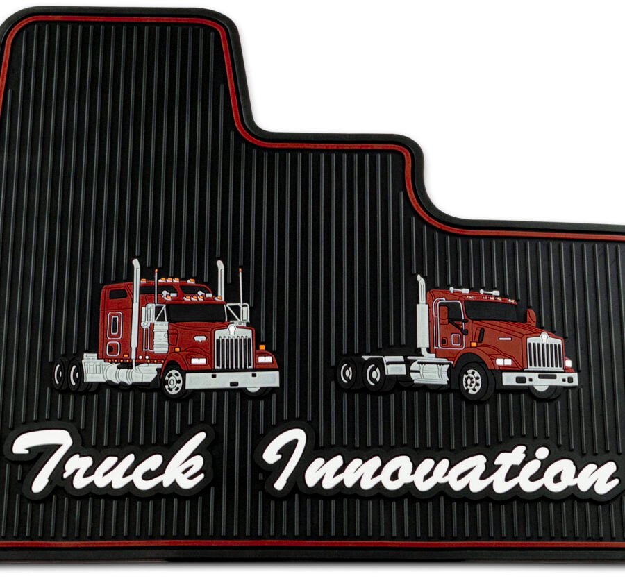 Kenworth W900/T800/T600 Red Ribbed Rubber Floor Mats