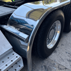 80" Smooth Straight Drop Half Fenders Rolled Edge 14 Gauge Stainless Steel