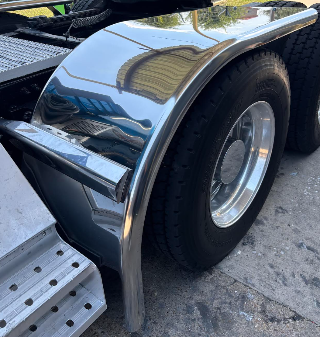 80" Smooth Straight Drop Half Fenders Rolled Edge 14 Gauge Stainless Steel