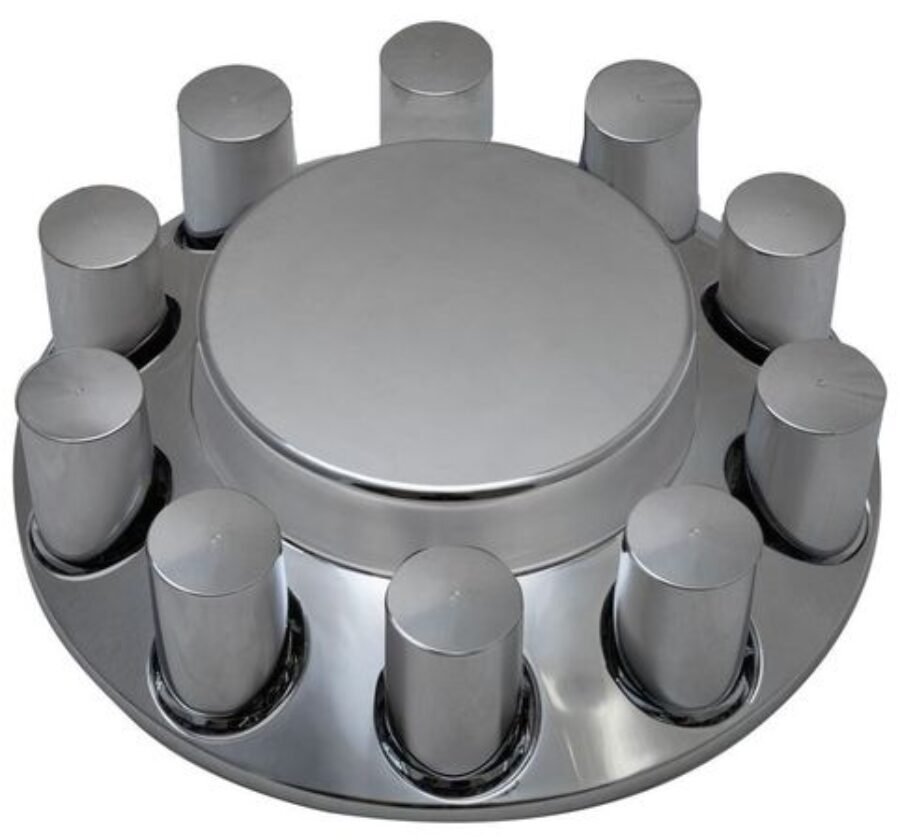 Flat Front Axle Cover w/ (10) 33mm Screw-On Lug Nut Covers