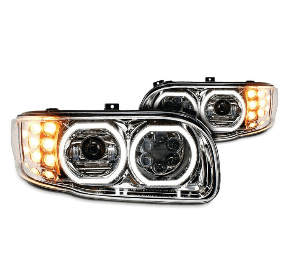 Peterbilt 388/389 LED Headlight with Halo – Chrome