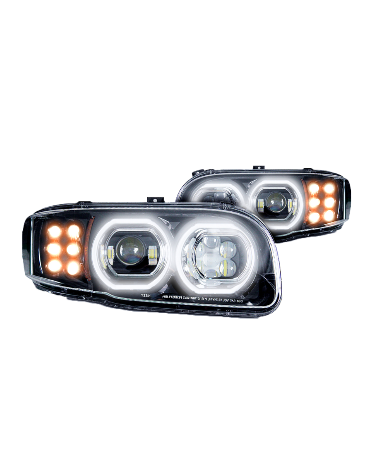 Peterbilt 388/389 LED Headlight with Halo – Black