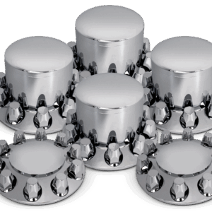 Round Axle Cover Combo Kit w/ 33mm Standard Threaded Lug Nut Covers