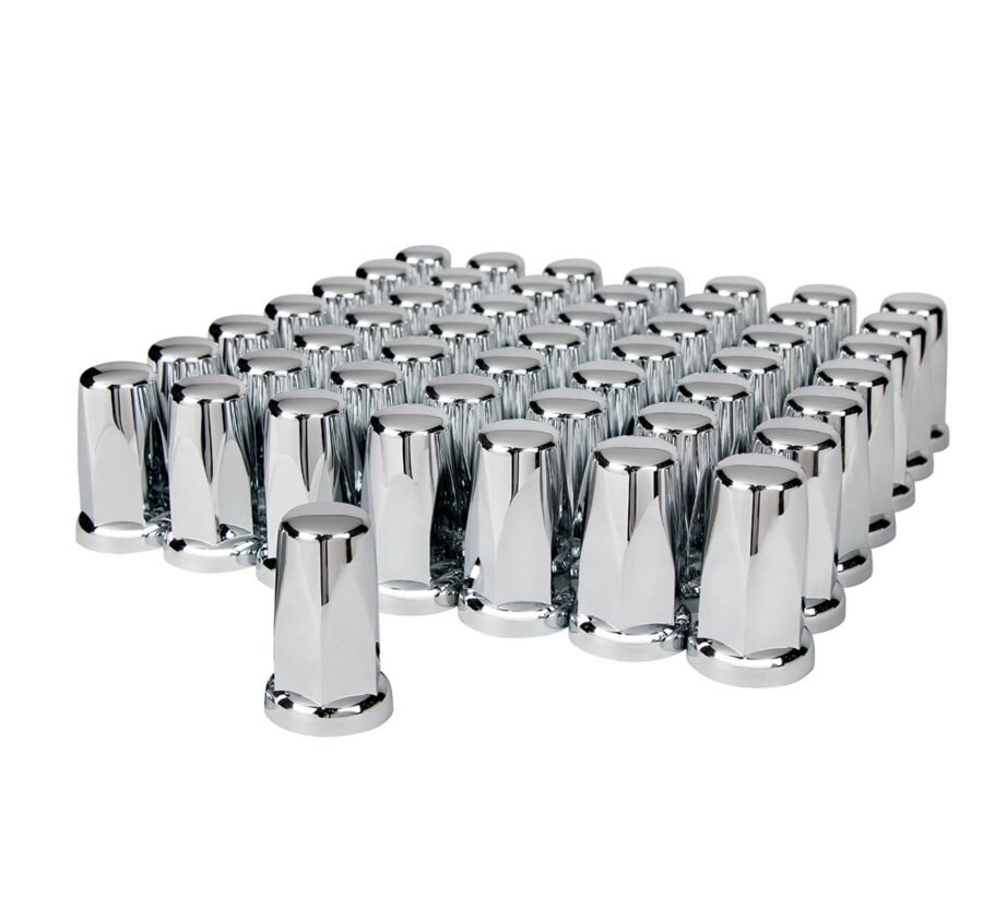 33mm Chrome Tall Classic Nut Covers (60-Pack)