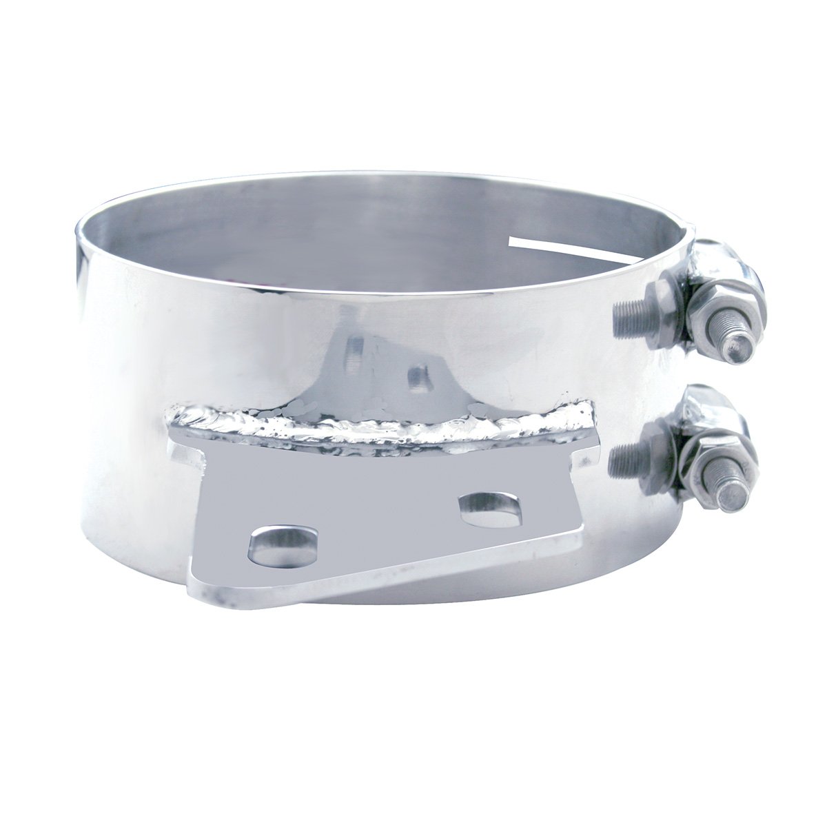 Peterbilt Wide Band Angled Exhaust Clamp Stainless Steel - Image 5