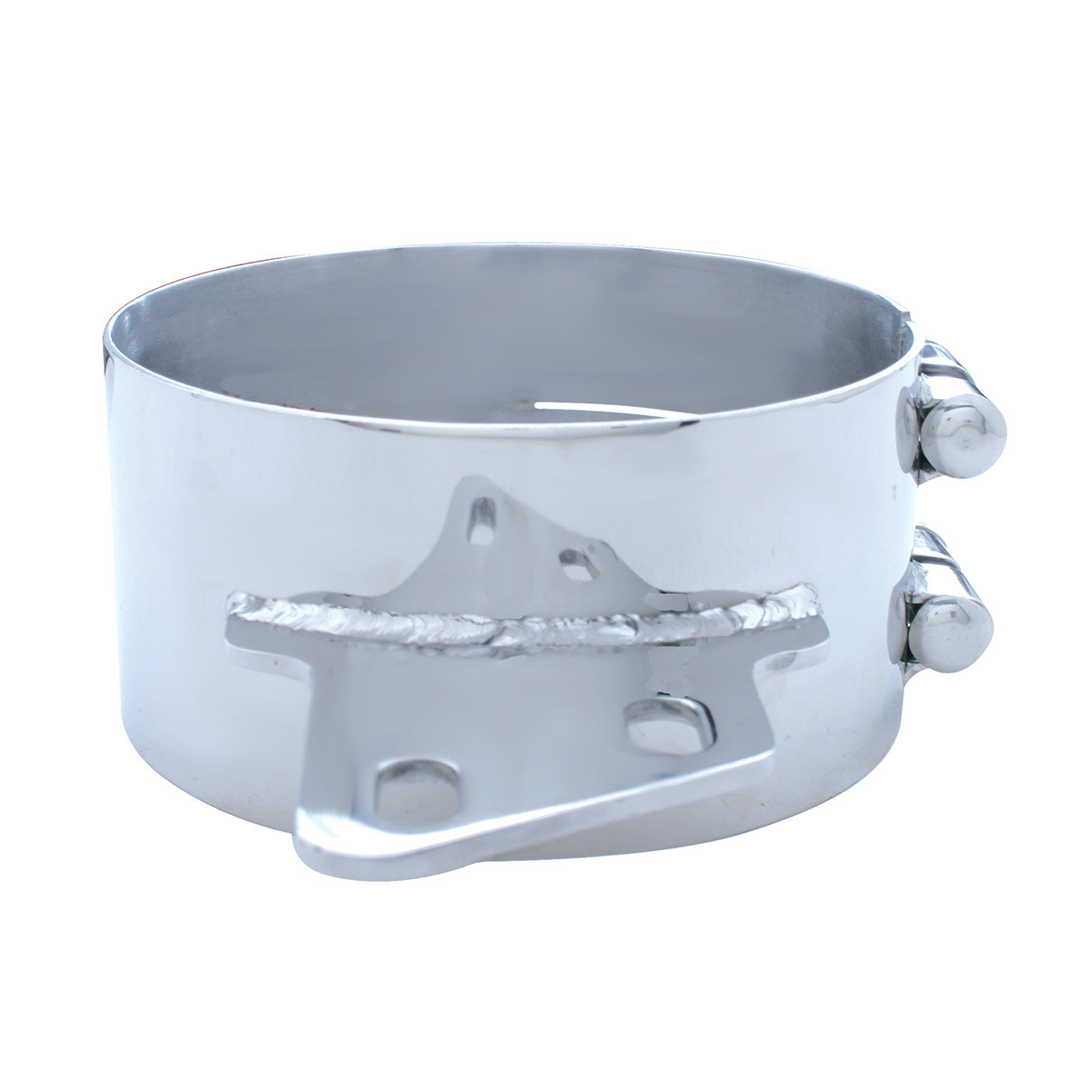 Peterbilt Wide Band Angled Exhaust Clamp Stainless Steel - Image 3