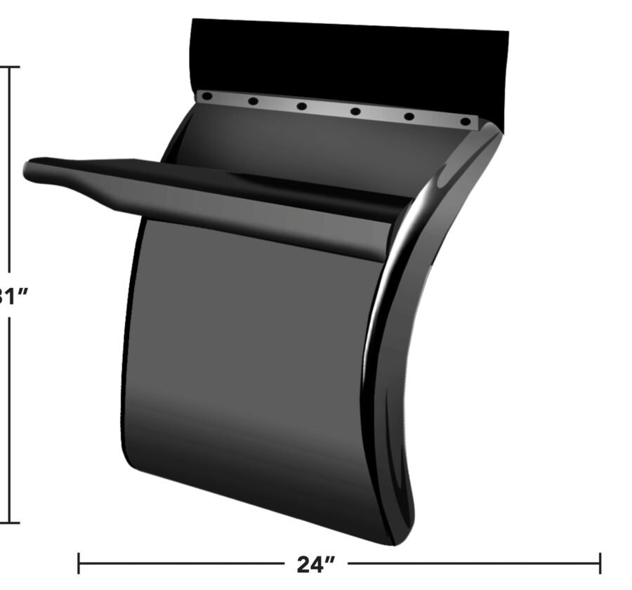 31″ Smoked Stainless Steel Quarter Fenders w/ Triangle Mounts