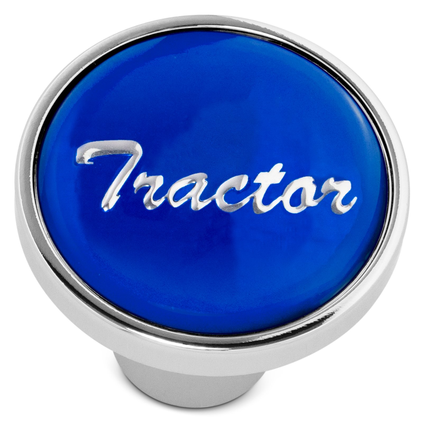 Tractor & Trailer Chrome Air Valve Knobs w/ Glossy Blue Stickers – Screw-On Set - Image 2