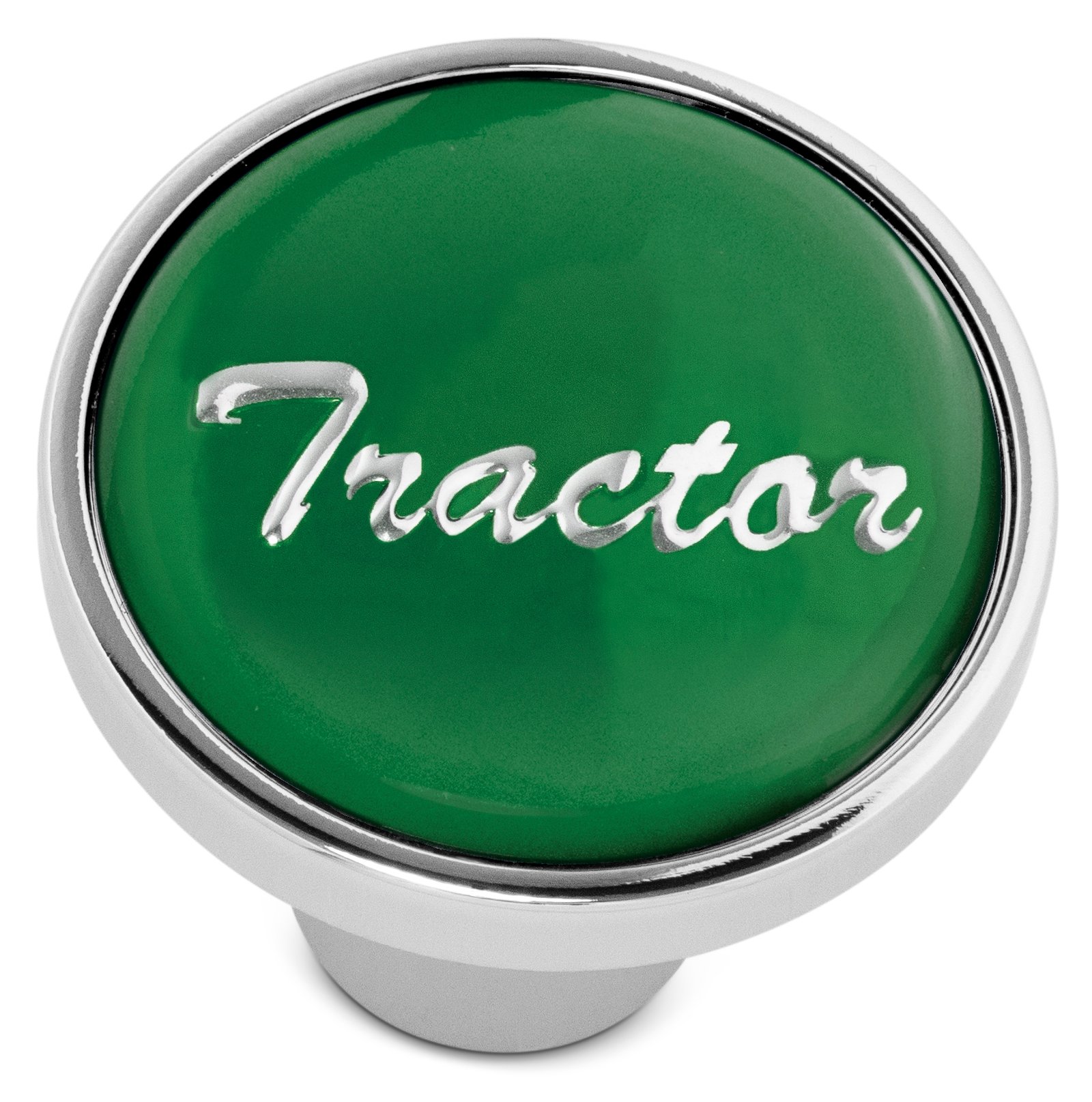 Tractor & Trailer Chrome Air Valve Knobs w/ Glossy Green Stickers – Screw-On Set - Image 2