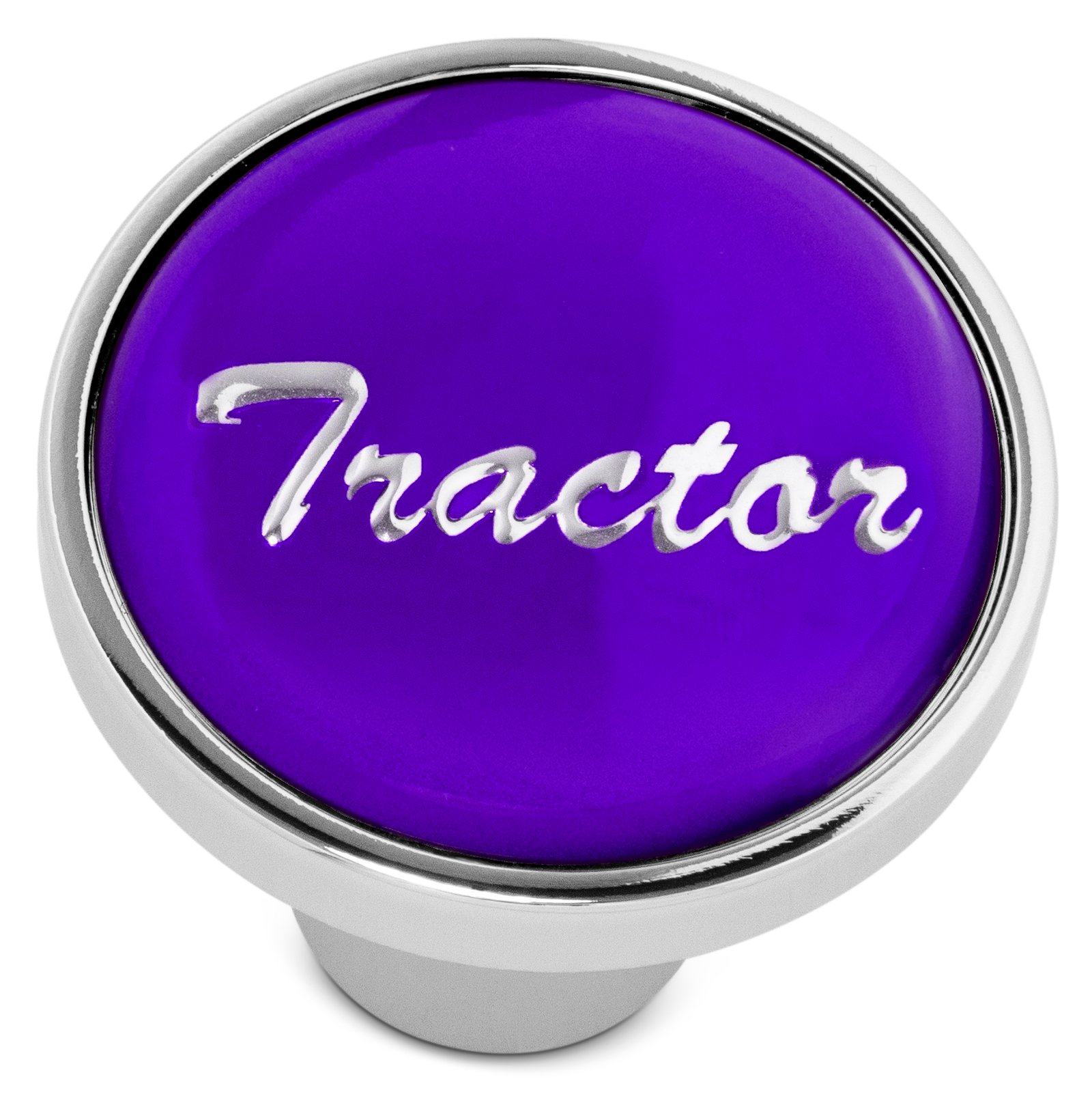 Tractor & Trailer Chrome Air Valve Knobs w/ Glossy Purple Stickers – Screw-On Set - Image 2