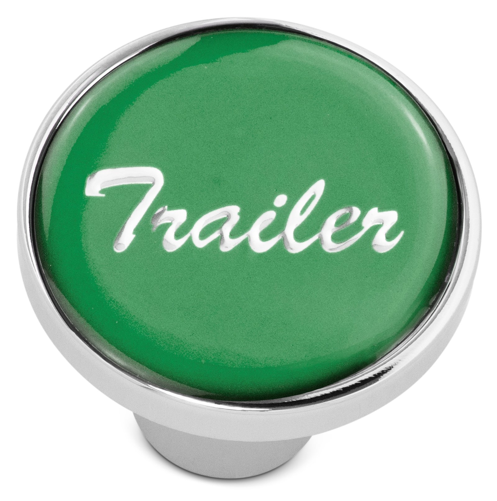 Tractor & Trailer Chrome Air Valve Knobs w/ Glossy Green Stickers – Screw-On Set - Image 3