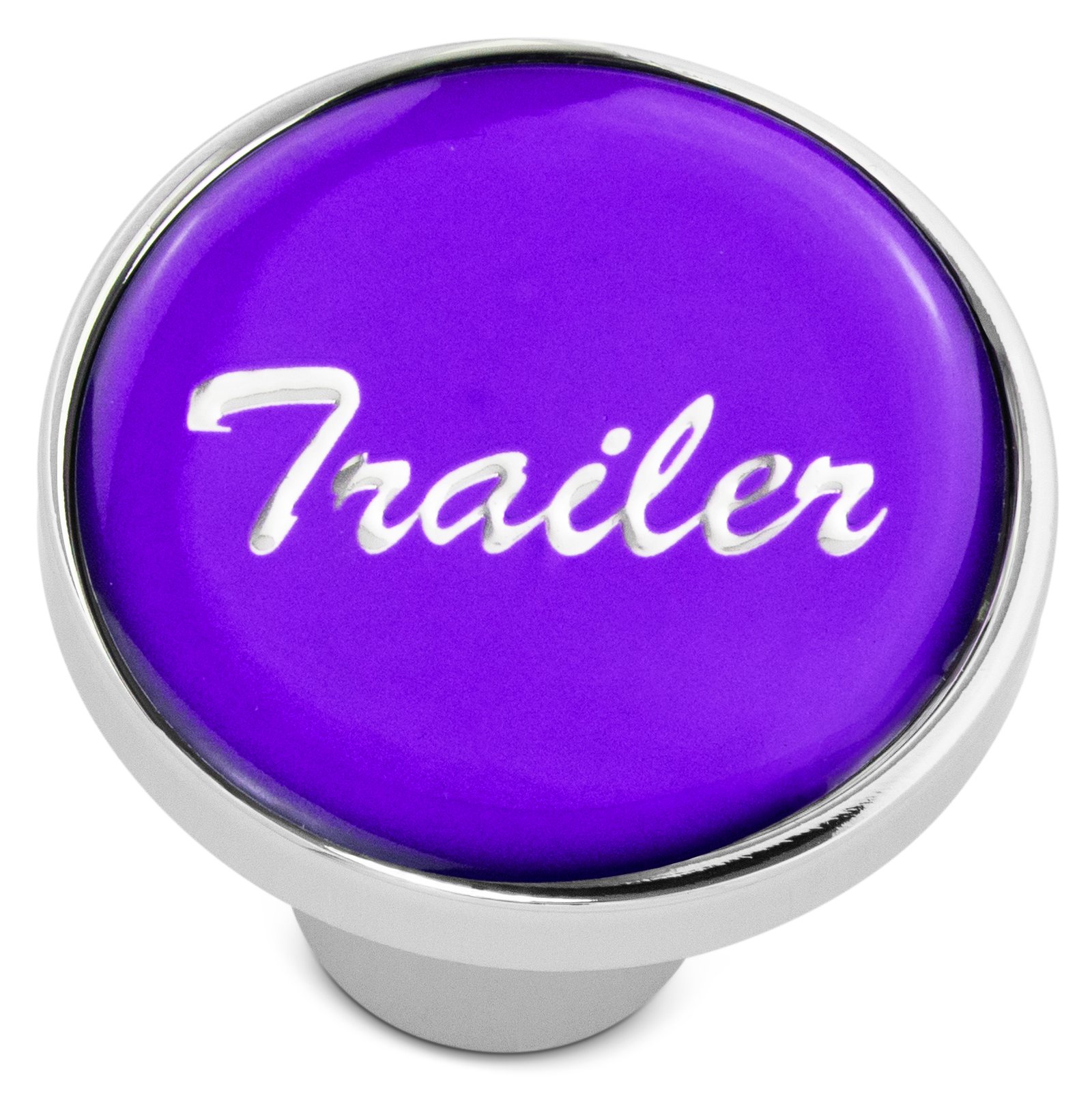 Tractor & Trailer Chrome Air Valve Knobs w/ Glossy Purple Stickers – Screw-On Set - Image 3