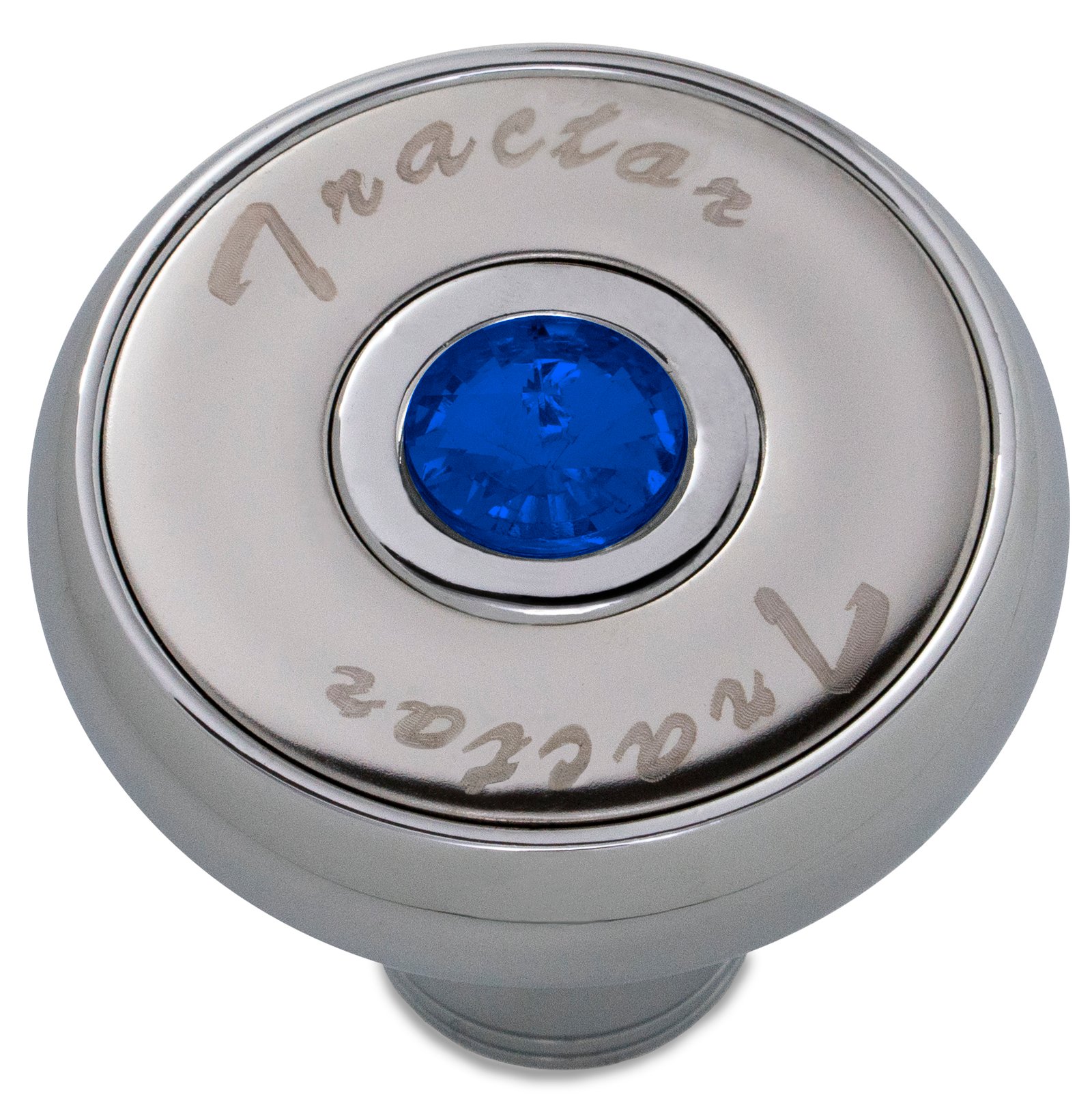 Chrome Screw-On Air Valve Knob w/ Blue Jewel – Tractor Trailer - Image 2