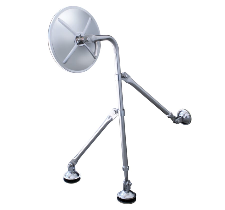 8-1/2″ Convex Mirror With Stainless Tripod Fender Mirror Bracket