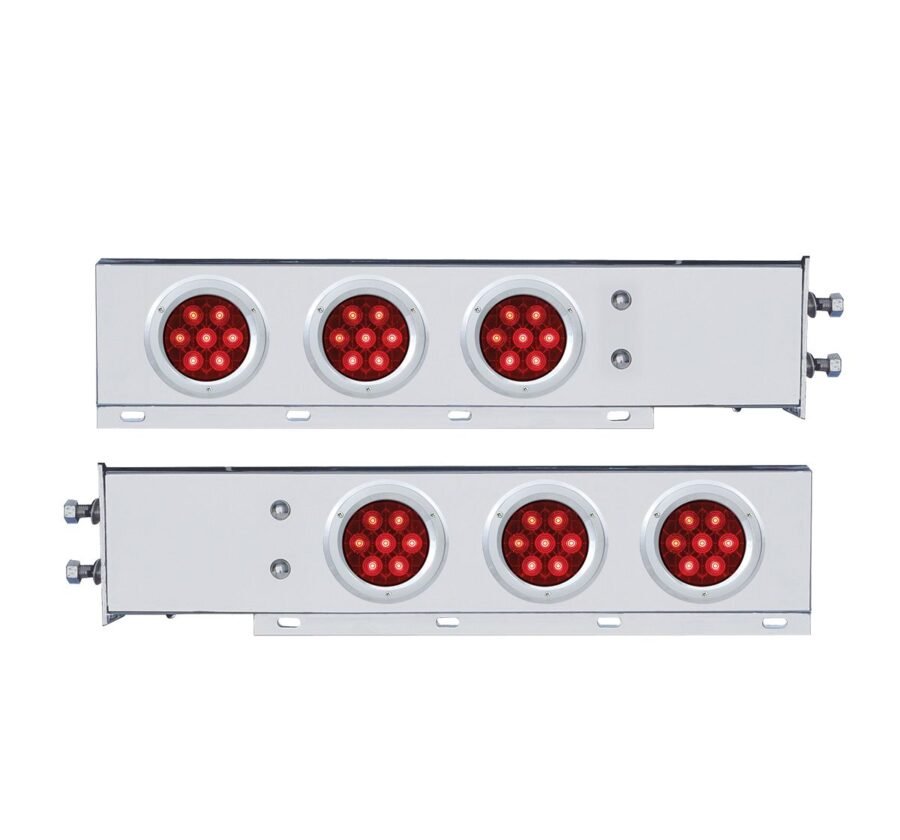 2.5″ Bolt Pattern Spring-Loaded Rear Bar w/ 6× 4″LED Lights (Pair)