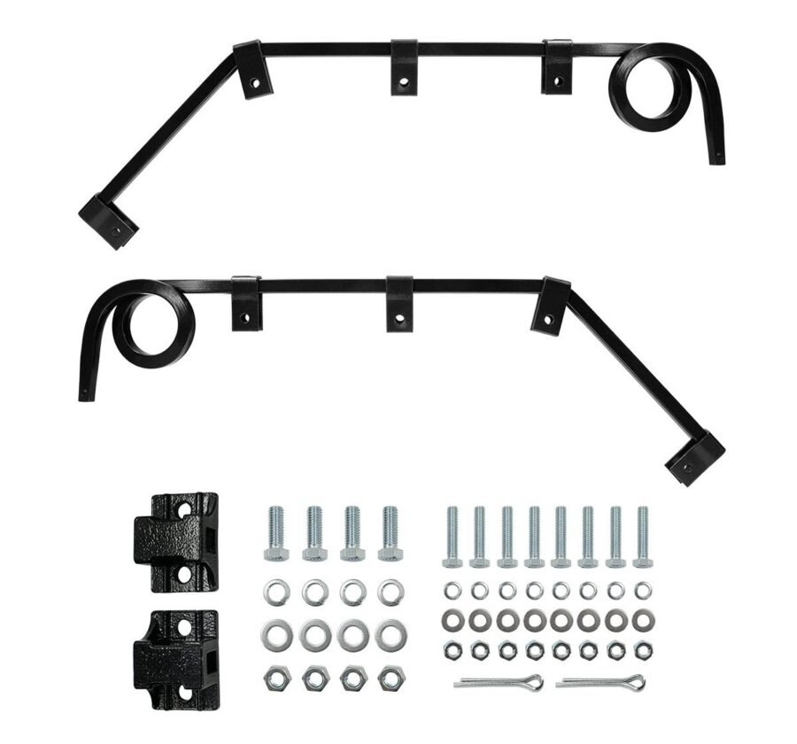 Black Angled Mud Flap Hangers With Mounting Hardware