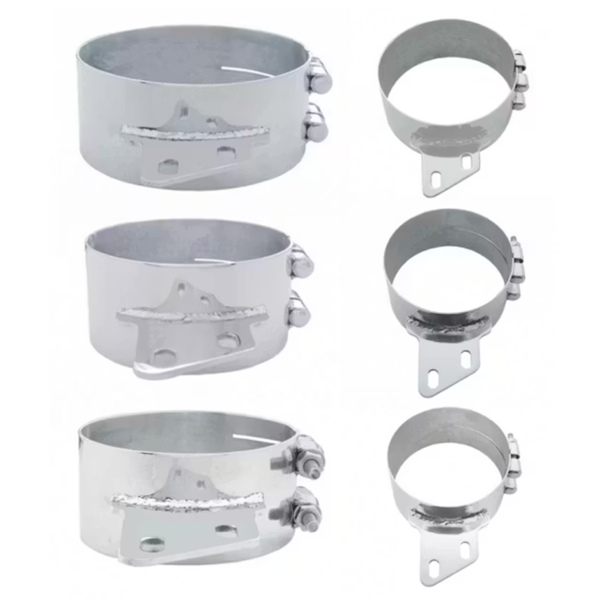 Peterbilt Wide Band Angled Exhaust Clamp Stainless Steel