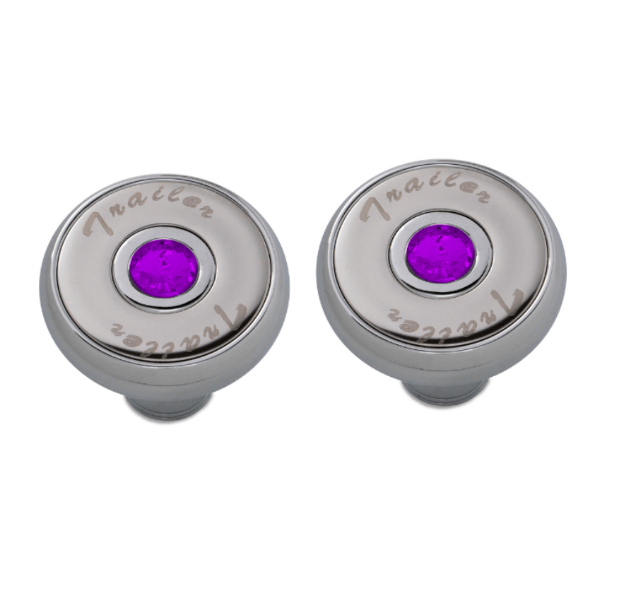 Chrome Screw-On Air Valve Knob w/ Purple Jewel – Tractor Trailer