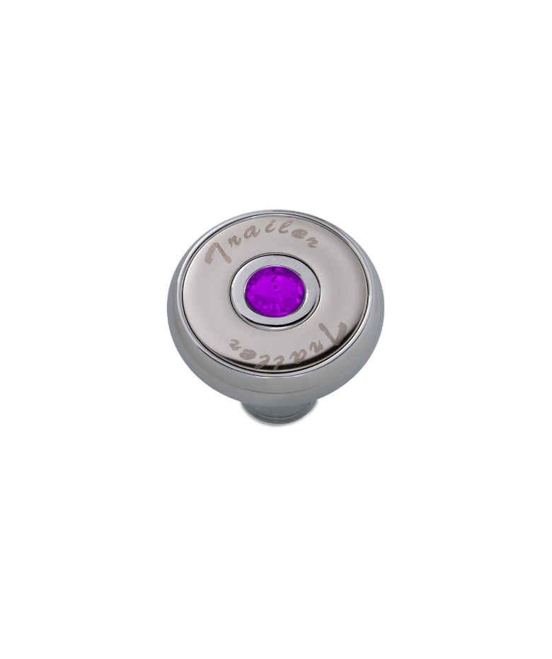Chrome Screw-On Air Valve Knob w/ Purple Jewel – Tractor Trailer - Image 2