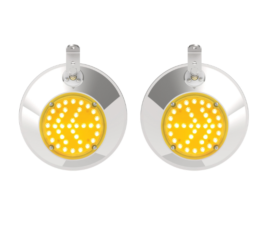 Stainless Steel 8 1/2″ Convex Mirror With LED