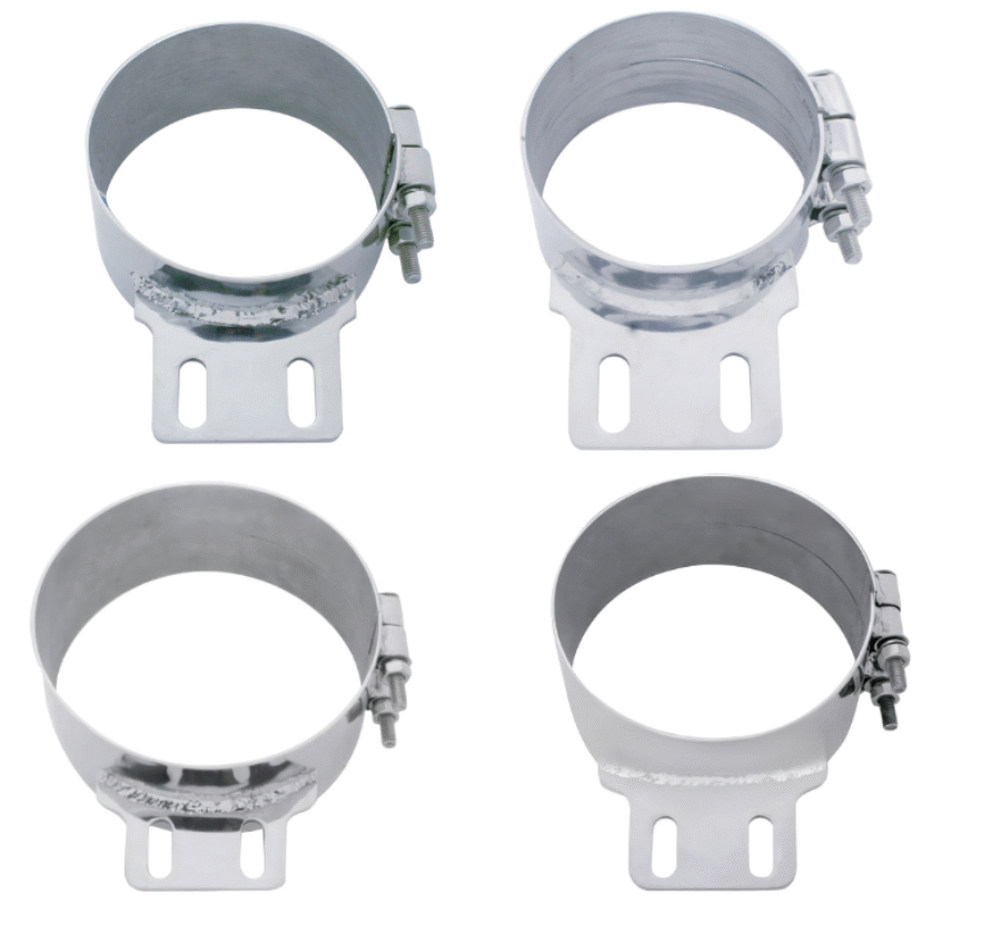 Peterbilt Wide Band Straight Exhaust Clamp Stainless Steel