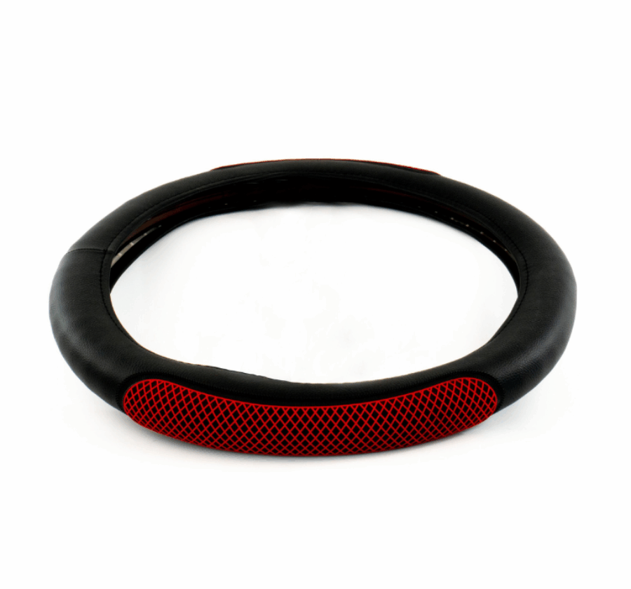 18″ Red Rubber Diamond Anti-Slip Steering Wheel Cover