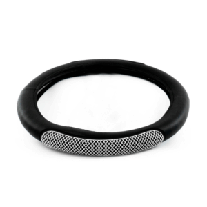 18″ White Rubber Diamond Anti-Slip Steering Wheel Cover