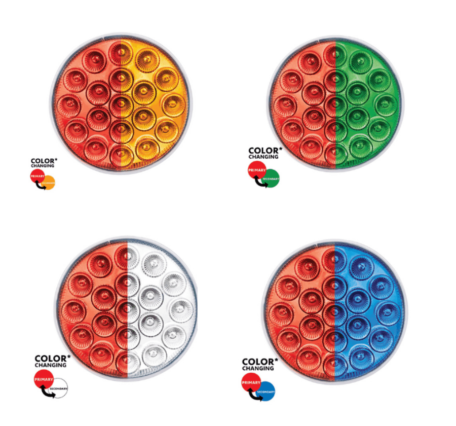 19 LED 4″ Round Double Fury Light with Clear Lens