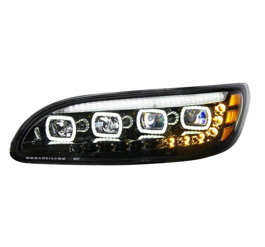 Peterbilt 386/387 Chrome LED Projector Headlight w/ Halo, Sequential Turn Signal (Copy)